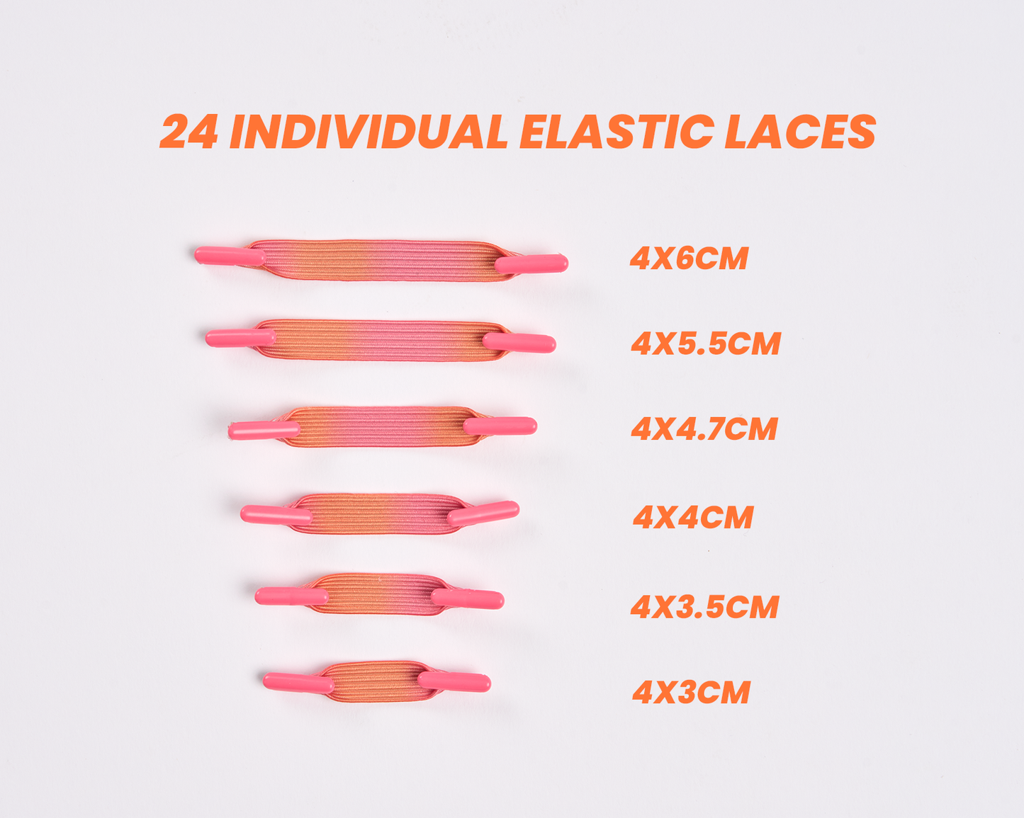 SUSPENSE ELASTIC LACES PINK/ORANGE GRADIENT
