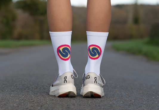 SUSPENSE RUNNING & CYCLING SOCKS: ROYAL BLUE CIRCLE